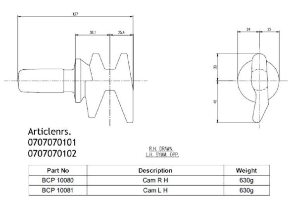 Cam BCP10080-87003 RH - Image 2