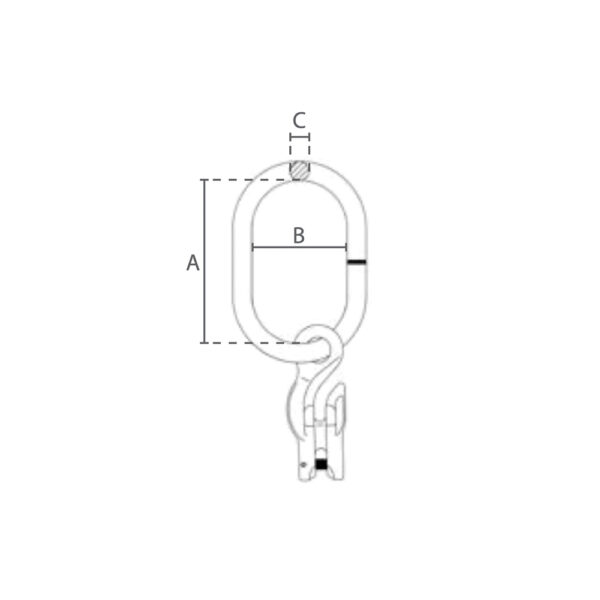 20mm 1-Benet Ovalring m. Opkorter - Grade 100 - Image 2