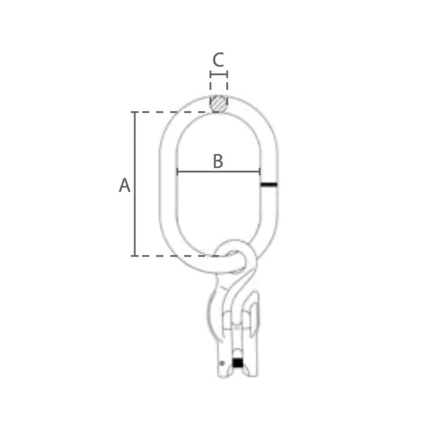 16 mm 1-Benet Ovalring med Opkorter - Grade 80 - Image 2