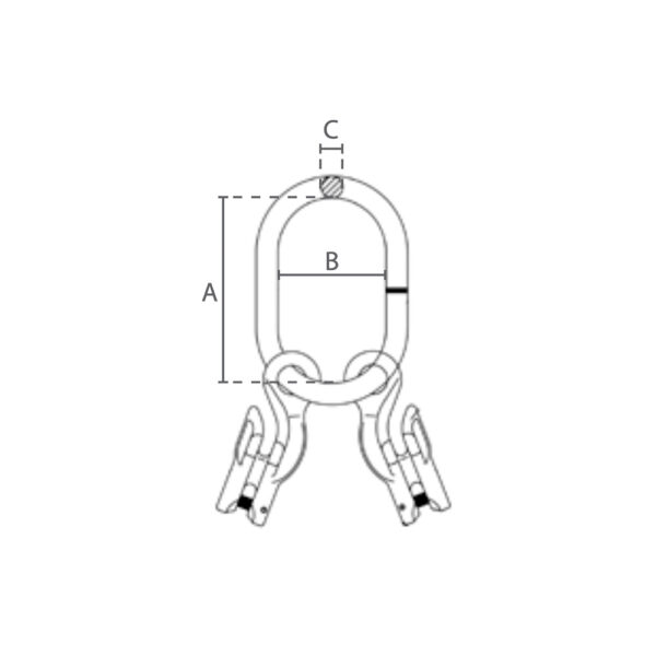 6mm 2-Benet Ovalring m. Opkorter - Grade 100 - Image 2