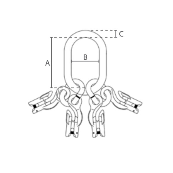 20mm 3-4-Benet Ovalring m. Opkorter - Grade 100 - Image 2