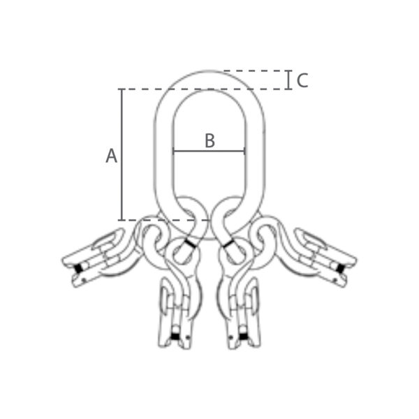 10 mm 3-4-Benet Ovalring med Opkorter - Grade 80 - Image 2