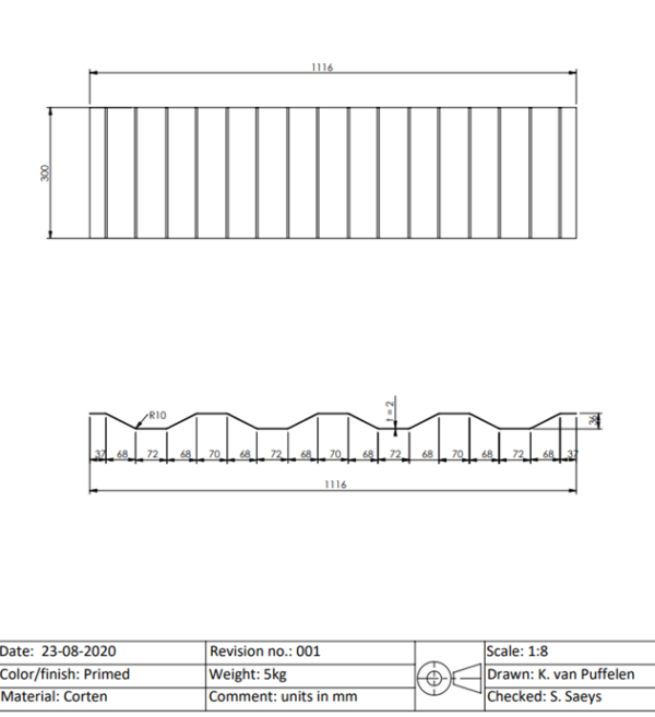 Sidepanel Standard Patch – 1.6 mm x 1116 mm x 300 mm