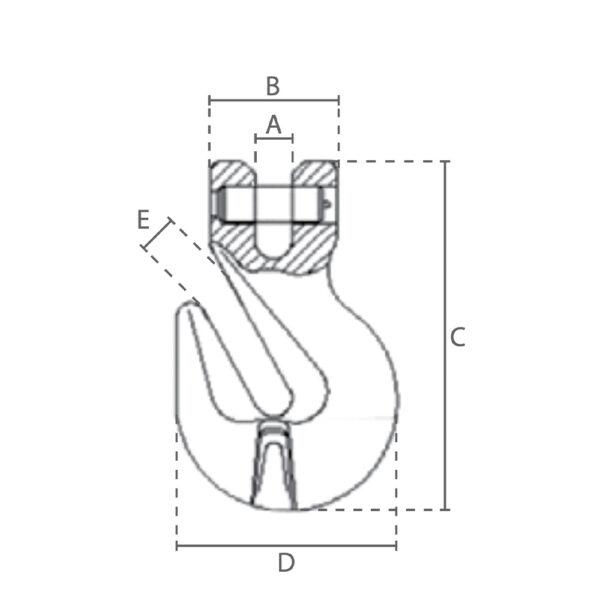 16 mm Opkorterkrog med Gaffel - Grade 80 - Image 2