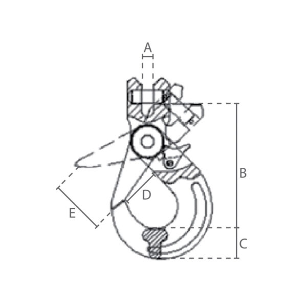 16 mm Sikkerhedskrog med Gaffel - Grade 100 - Image 2