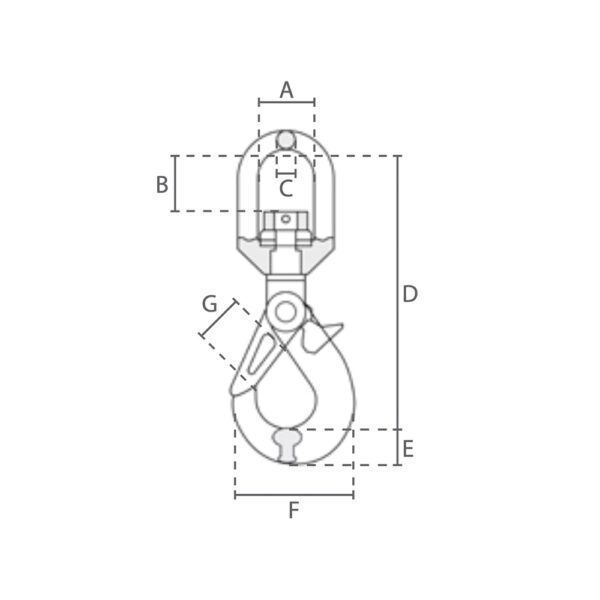 20 mm Sikkerhedskrog med Svirvel og Kugleleje - Grade 100 - Image 2