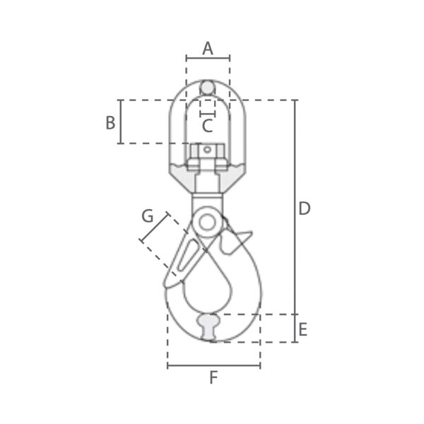 13 mm Sikkerhedskrog med Svirvel og Kugleleje - Grade 80 - Image 2