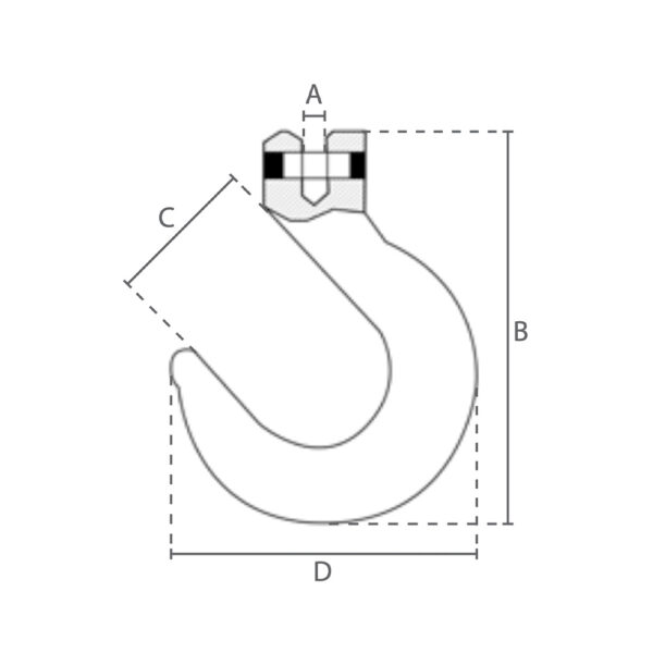 8 mm Støberikrog med Gaffel - Grade 80 - Image 2