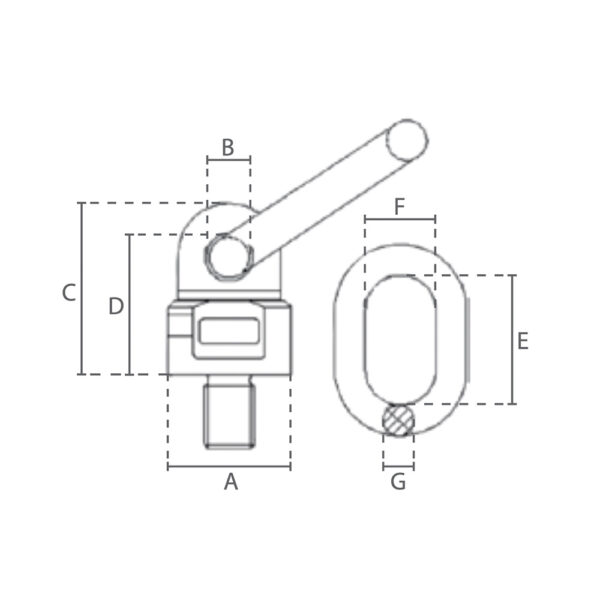M8x13 Svirvel Løfteøjebolt - Grade80 - Image 2